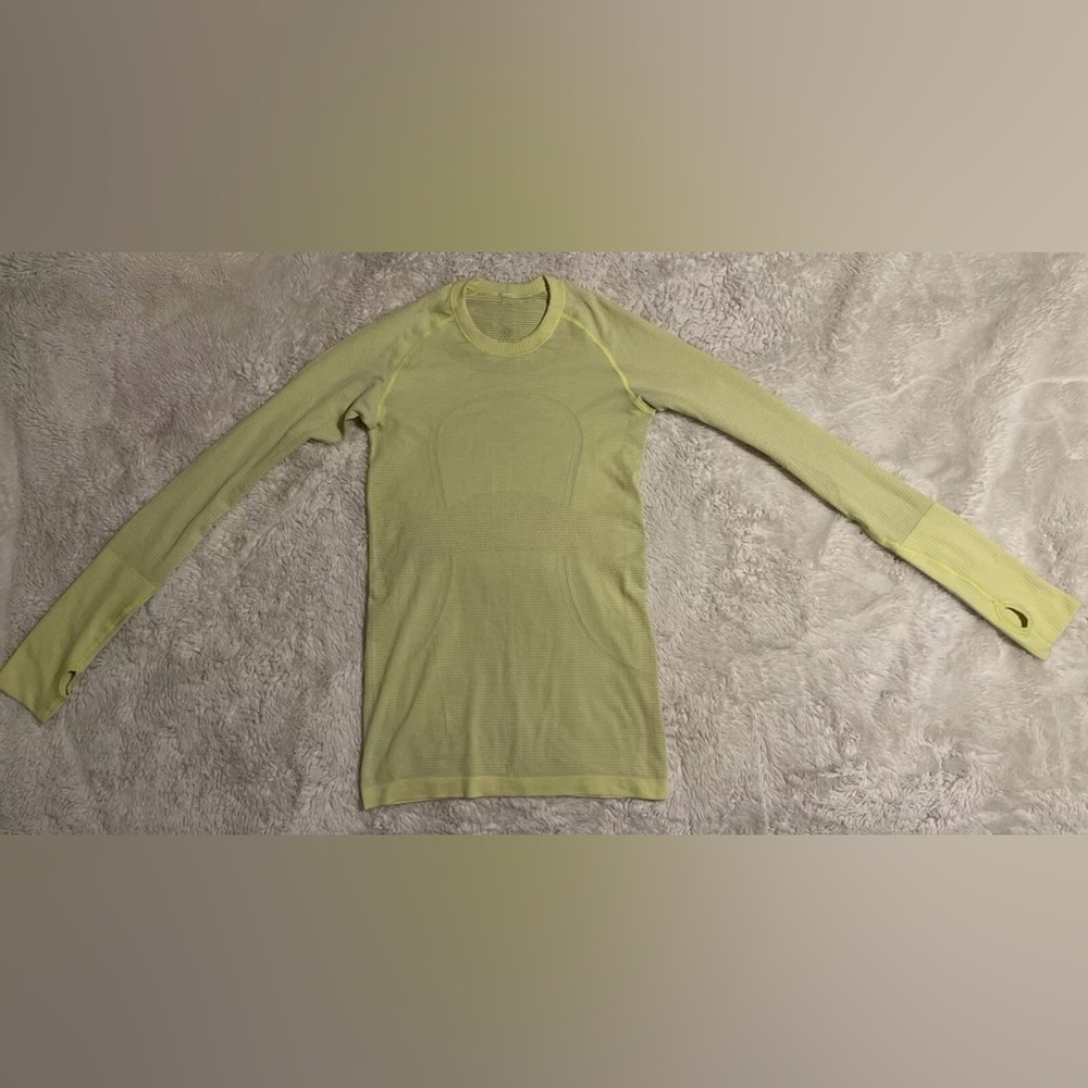 Lululemon Swiftly Tech Long Sleeve Shirt Top Stretch Clarity Yellow size 4